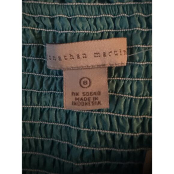 Jonathan Martin Studio Women’s Aqua/Brown Spaghetti Strap Cocktail Dress Size 8 - Picture 7 of 9